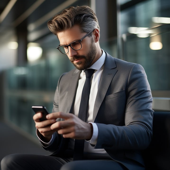 A property agent is using the Proplead mobile app.