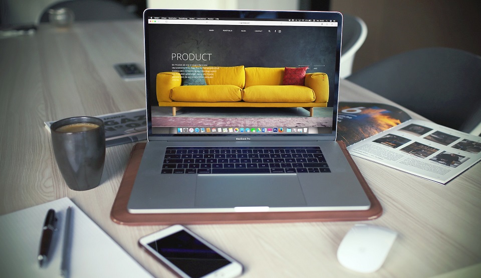 Homepage of a company website.