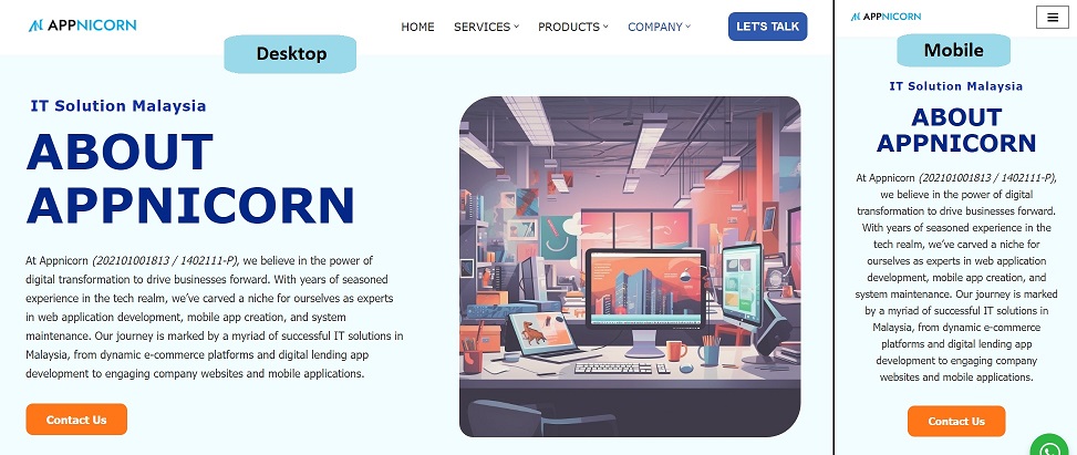 Responsive layout of web design.