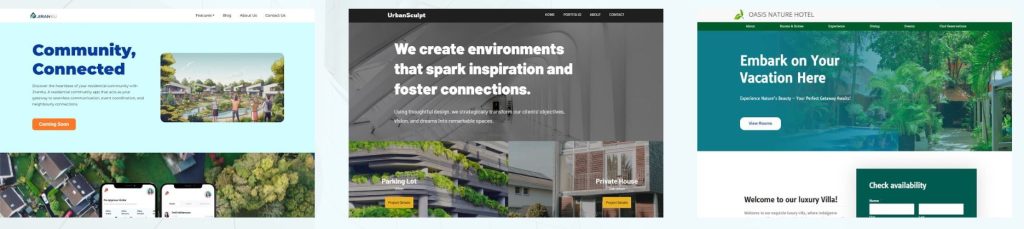 Portfolio of website design