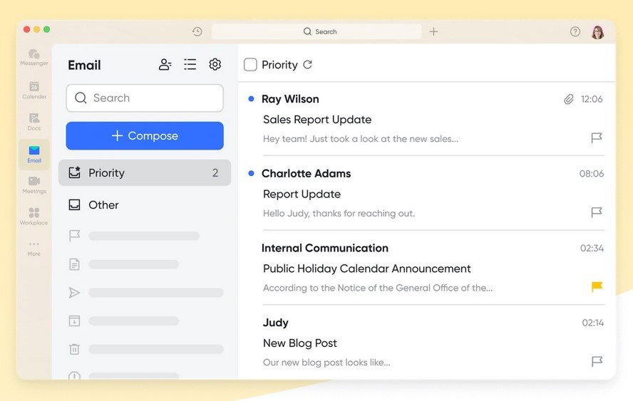 Powerful email capabilities by Lark Mail.