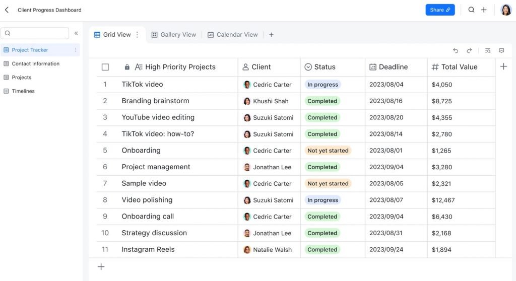 Keep track customer and project details via Lark.