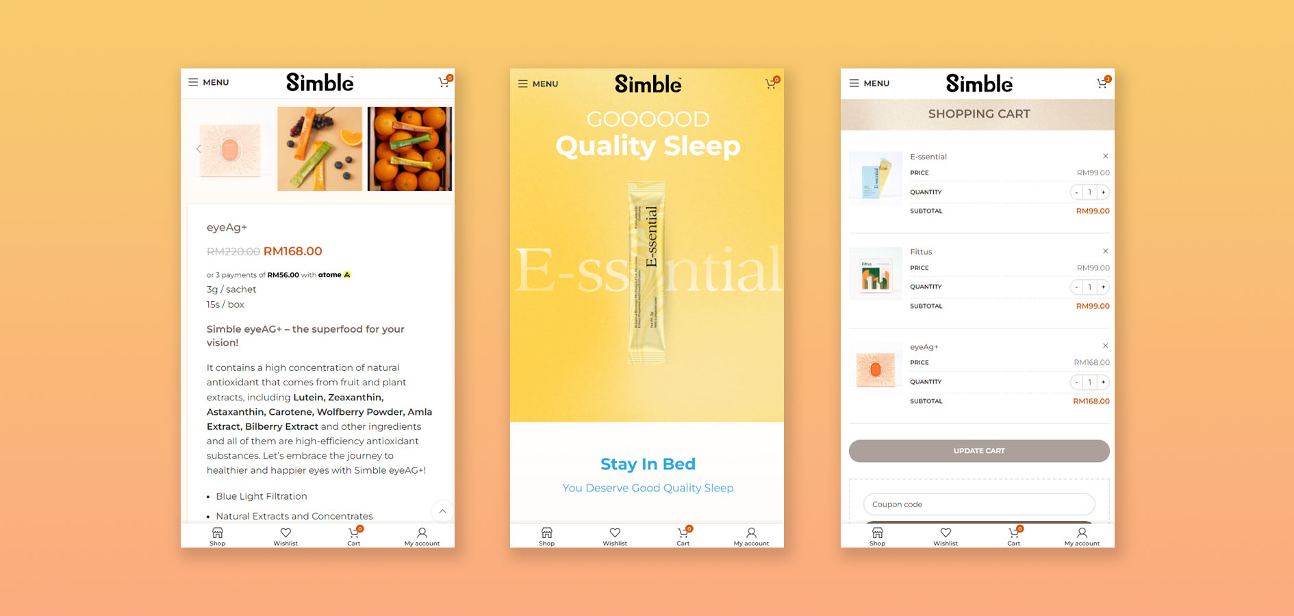 Appnicorn Portfolio- Simble mobile website layouts