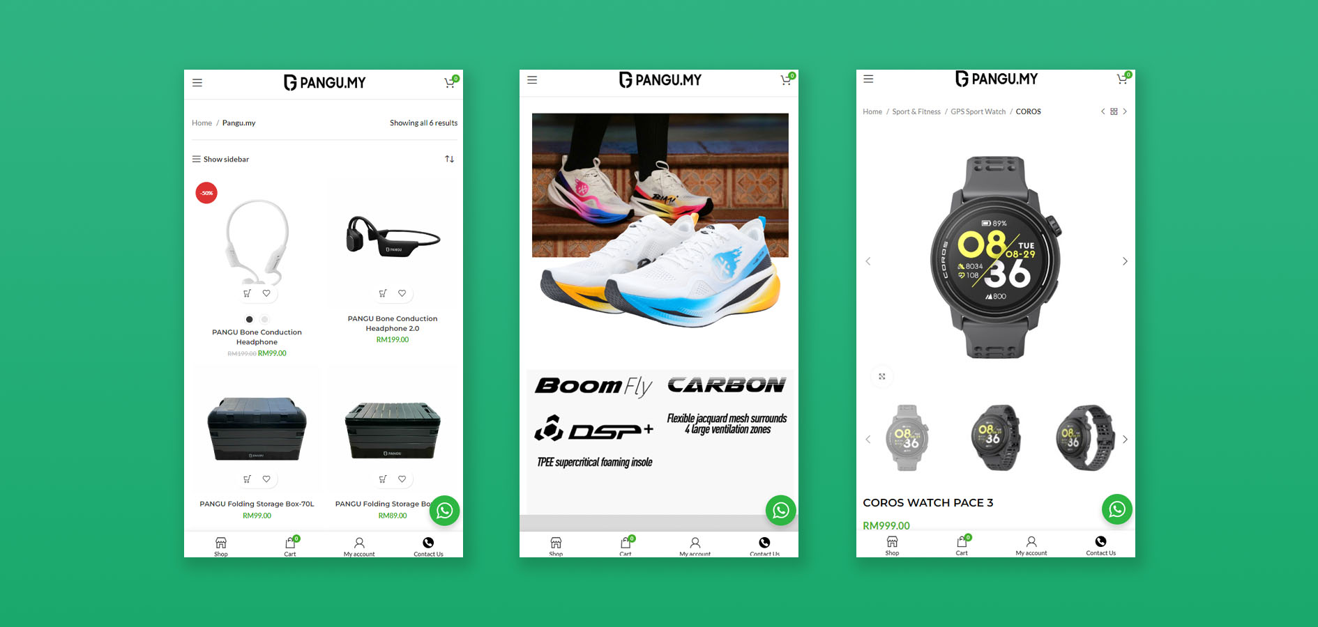 Appnicorn Portfolio- Pangu mobile website layouts