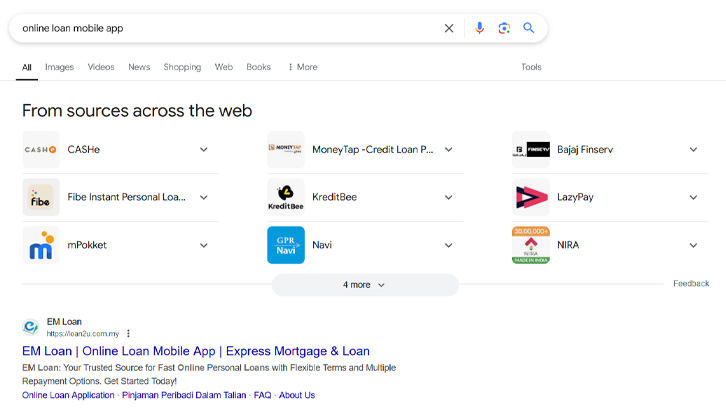 Improved Keyword Rankings for EM Loan by Appnicorn SEO Services.