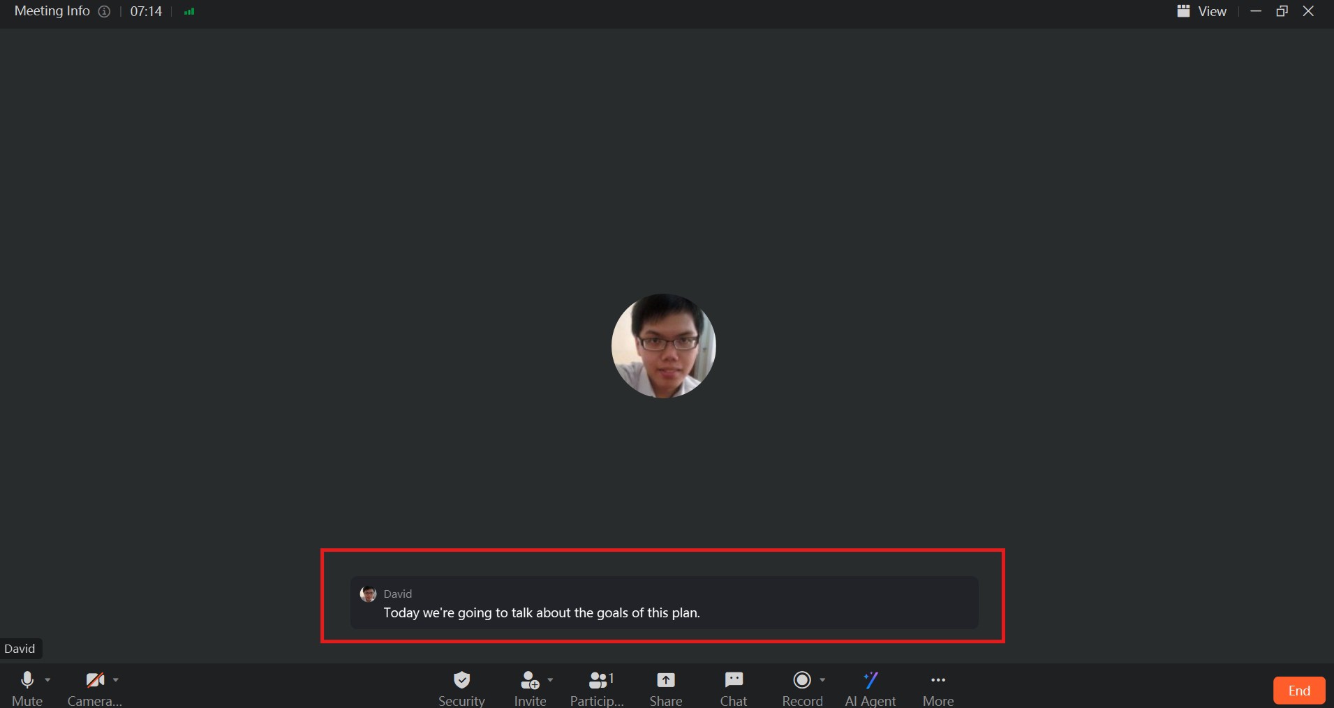 dingtalk translated caption