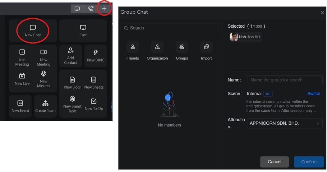 dingtalk group chat
