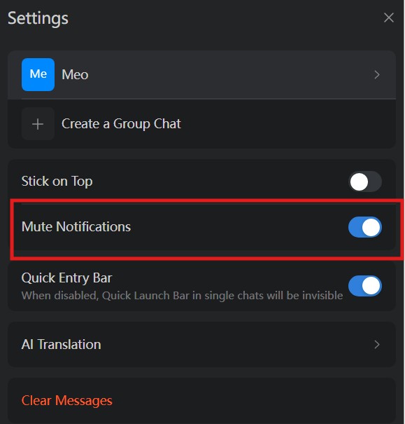 dingtalk mute notifications feature