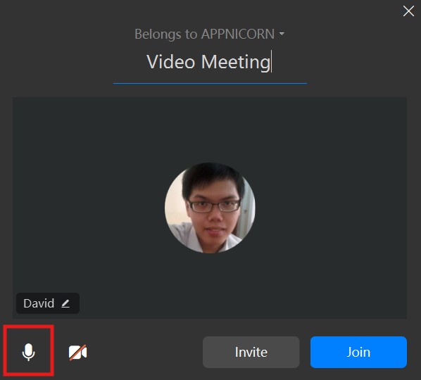 mute microphone before joining the meeting