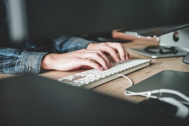Typing on keyboard