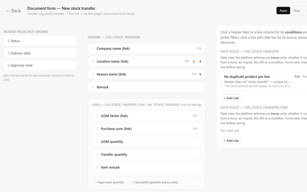 APES form and page builder screen