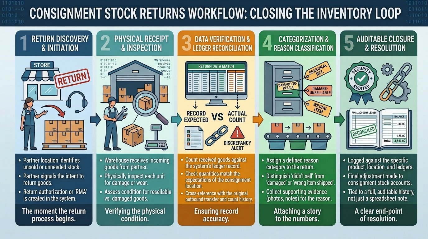 consignment stock return workflow