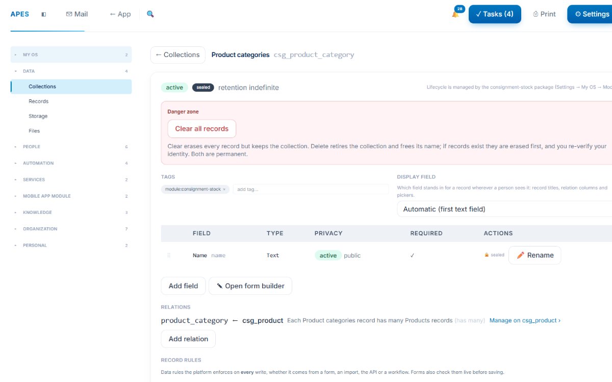 APES module and record builder screen