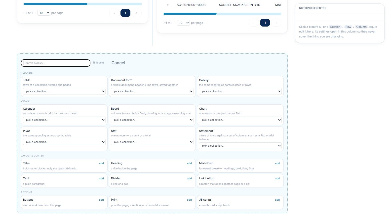 APES form and page builder screen