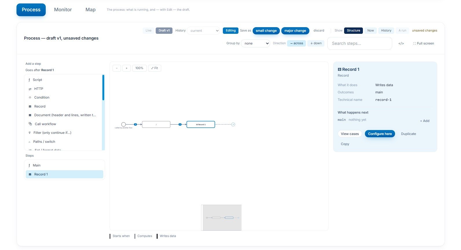 APES workflow and approval designer screen